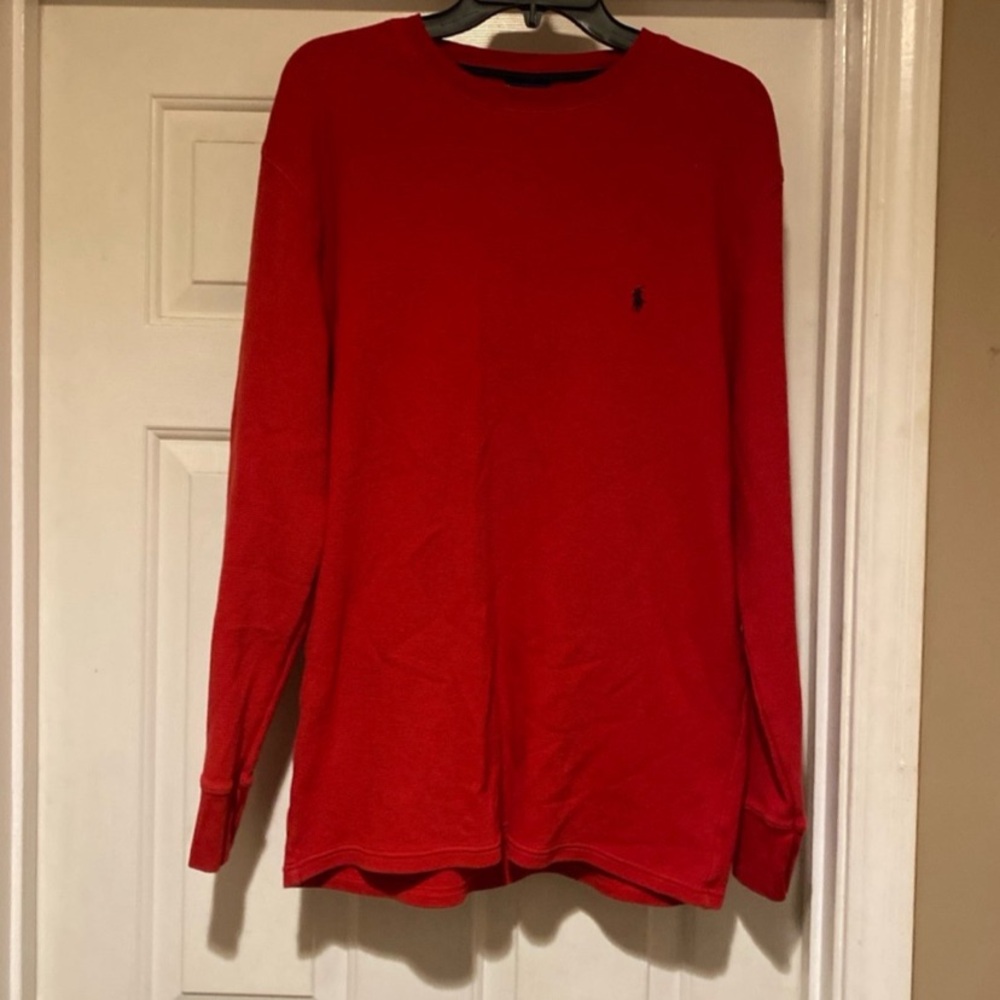 Polo Ralph Lauren Red 100% Cotton Crew Neck Sweater Men’s Size XL